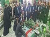 ادای احترام استاندار تهران به مقام شامخ شهدا در بوستان نورالشهدا شهر پردیس